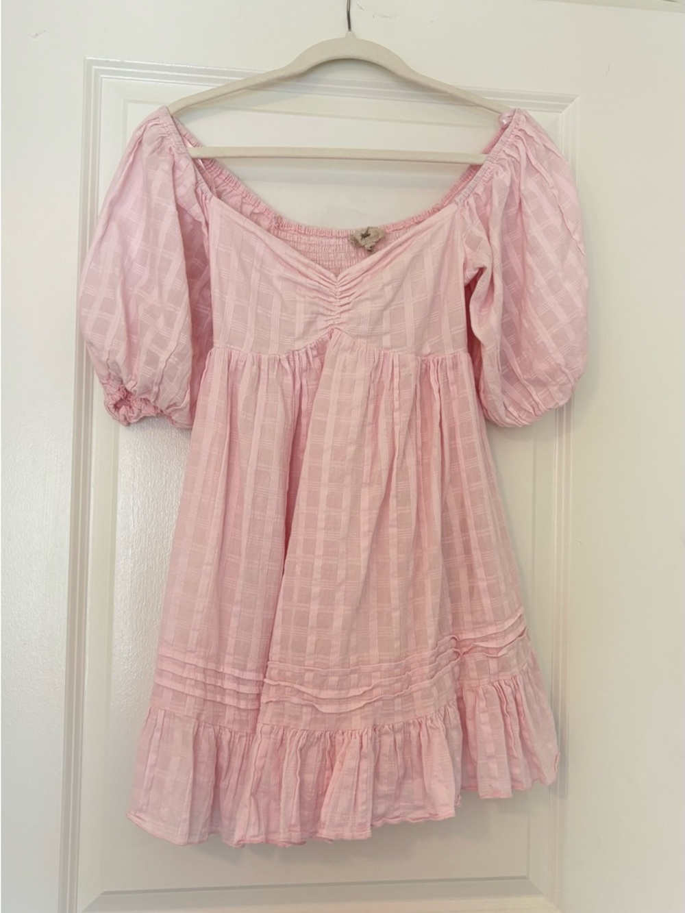 Pink Boutique Babydoll Pink Puff-Sleeve Summer Dress